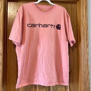 Carhartt Men’s Pink Original Fit Short Sleeve Crewneck Graphic Logo T-Shirt Sz L